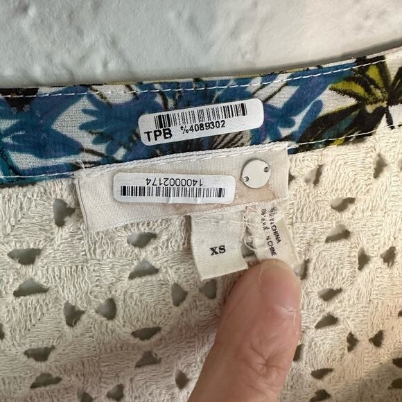 Anthropologie Meadow Rue Top Crochet Bib Sheer Forest Fairy Fall Wildflower XS - Picture 2 of 6